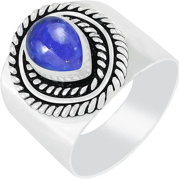 Jewelry Genuine Lapis Stone In Silver Plated Setting Poshmark